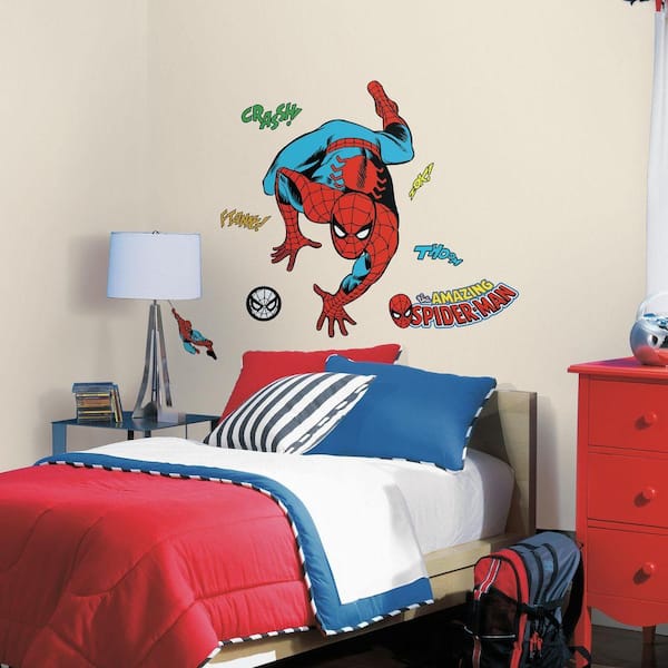 RoomMates 2.5 in. x 27 in. Classic Spider-Man Comic 23-Piece Peel and Stick Wall Decal