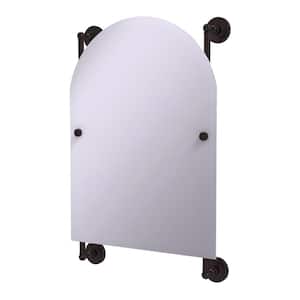 Prestige Regal 21 in. x 29 in. Single Arched Top Frameless Rail Mounted Mirror in Antique Bronze