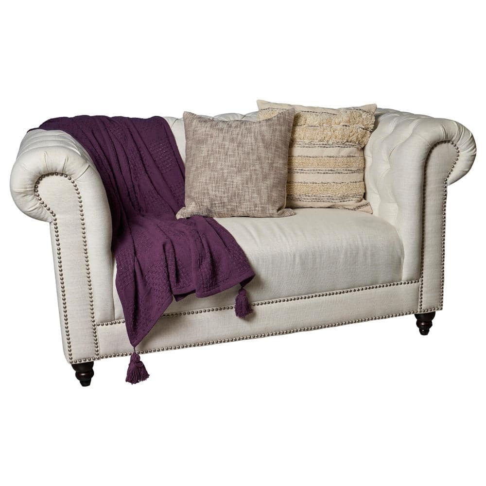 Josephine Purple Winter Bloom All Natural Cotton Throw Blanket
