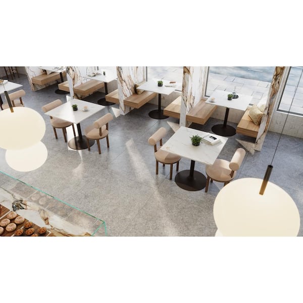 Magnifica Nineteen 48 48 in. x 48 in. Polished Shell Beach Porcelain Marble Look Floor Tile (31.2 sq. ft./Case)