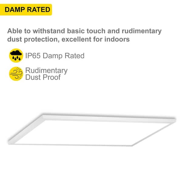NuWatt 2 ft. x 4 ft. Surface Mount Integrated LED Panel, 120-277V, 3CCT 3000K-5000K Selectable, 0-10V Dimmable, 5000 LM, 2 Pack