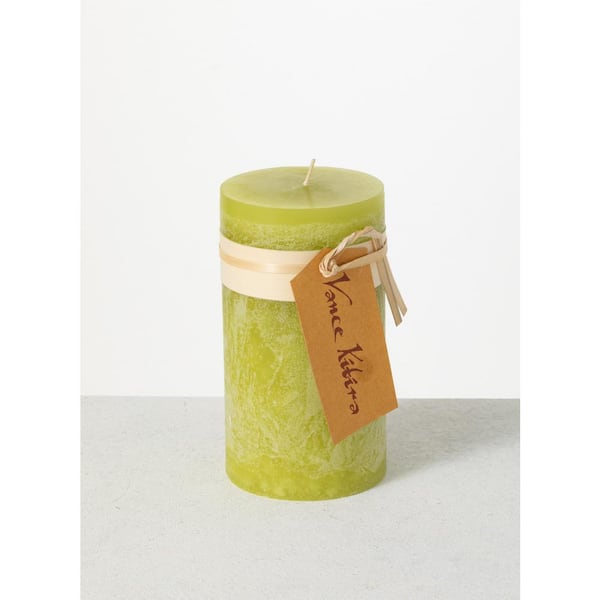 Vance Kitira 6 in. Green Grape Timber Pillar Candle