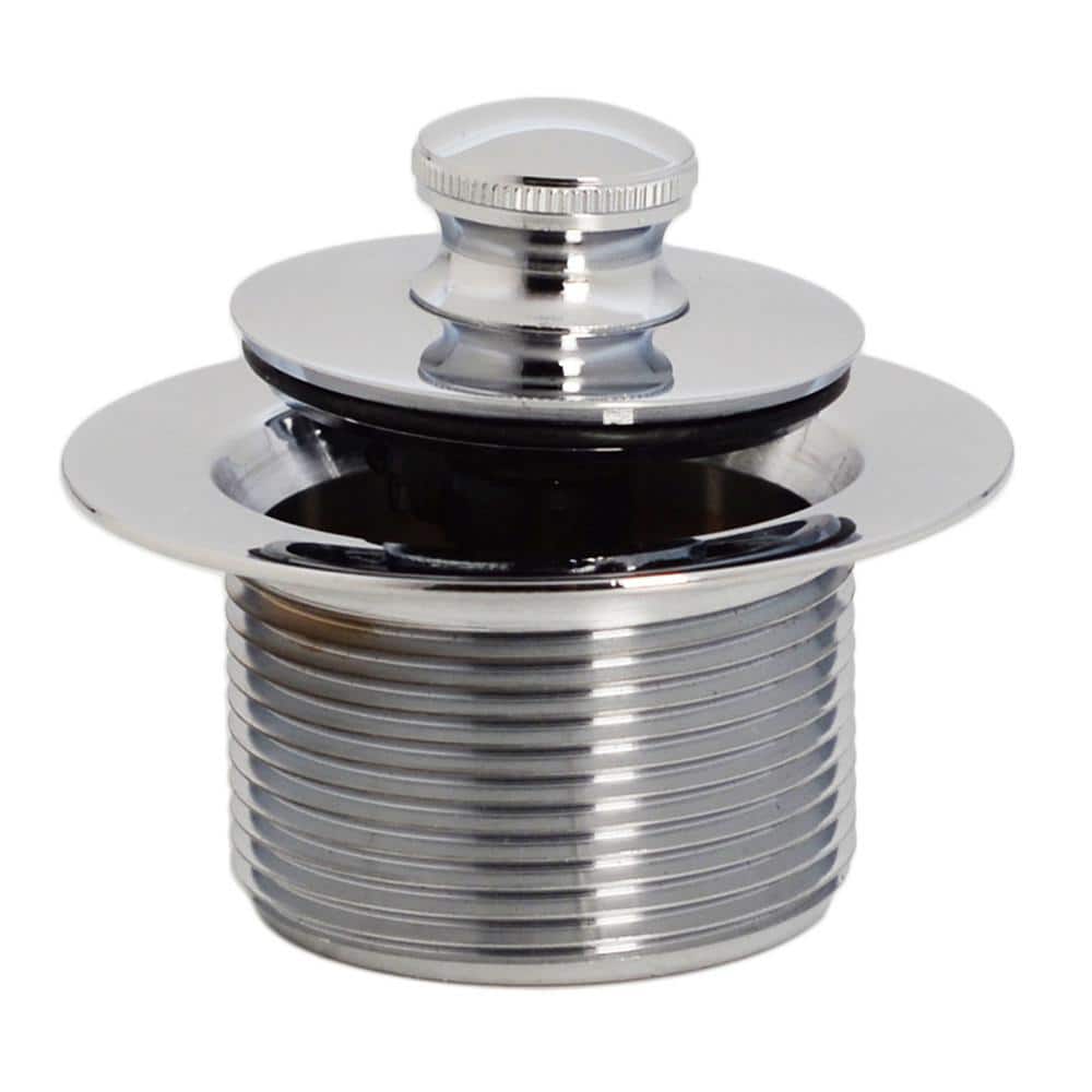 Polished Chrome Round Twist & Close Bathtub Drain Plug
