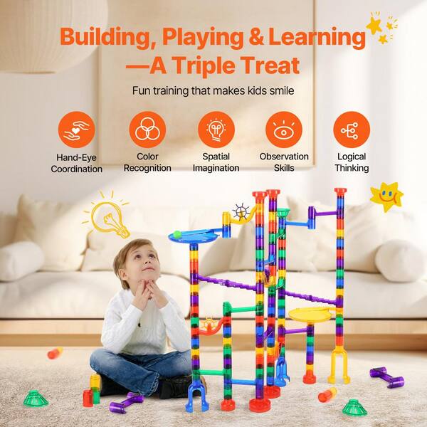 VEVOR Marble Run Set, 150-Piece Marble Maze Building Block Brain