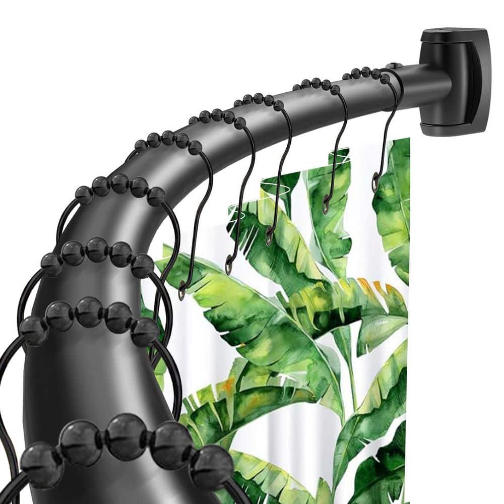76 in. Black Curved Shower Curtain Rod, 35-76 in. Adjustable Length, Rust Proof Stainless Steel Curved Shower Rods price history on PriceWatchPro