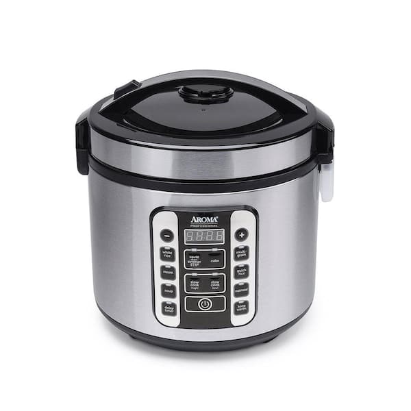 AROMA 20-Cup Stainless Steel Digital Cool-Touch Rice Cooker and Food Steamer