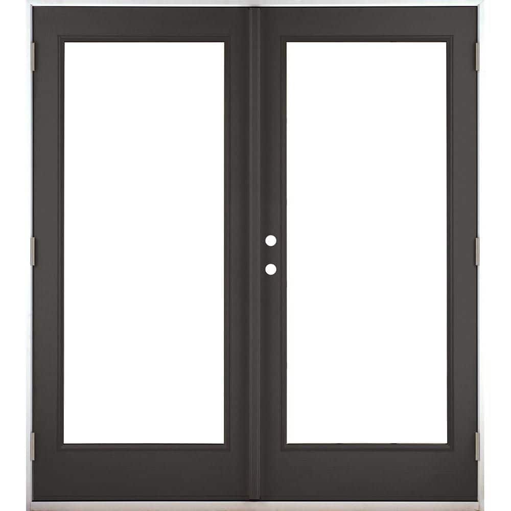 MP Doors 72 in. x 80 in. Black Right-Hand Outswing Fiberglass Full
