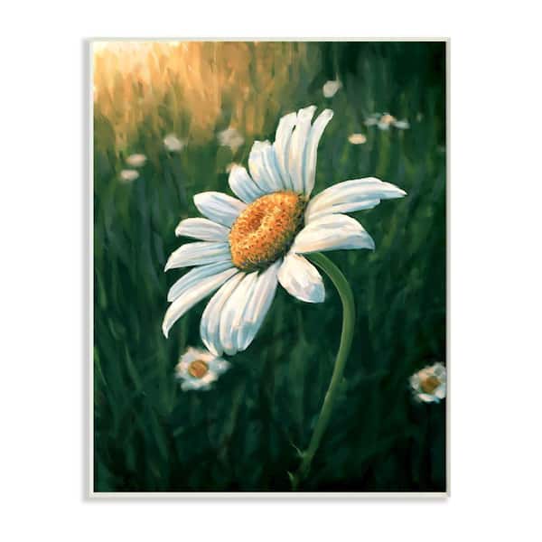 Stupell Industries "Daisy Details in Field of Spring Flowers" by Ziwei Li Unframed Nature Wood Wall Art Print 13 in. x 19 in.