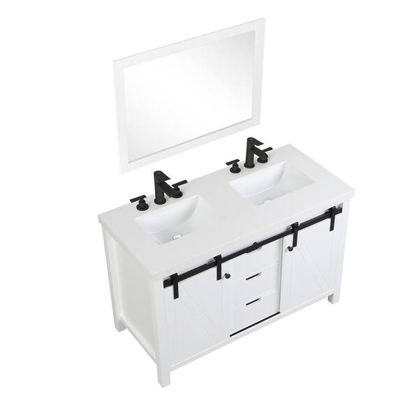 Eviva Dallas 48 in. W x 22 in. D x 34 in. H Bath Vanity in White with