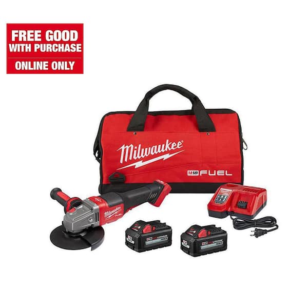 Milwaukee M18 FUEL 18V Lithium-Ion Brushless Cordless 4-1/2 in./6 in. Grinder with Paddle Switch Kit and Two 6.0 Ah Battery