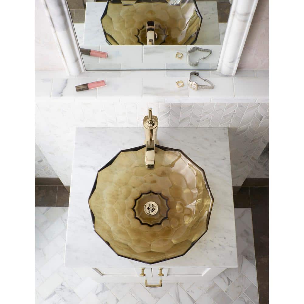 Translucent Dusk Faceted Glass Above-Counter Vessel Sink