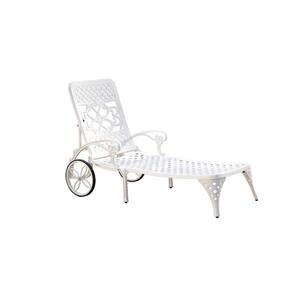 Biscayne White Patio Chaise Lounge
