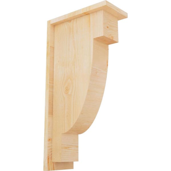 Ekena Millwork 6 in. x 12 in. x 24 in. Douglas Fir Alpine Rough Sawn Corbel with Backplate