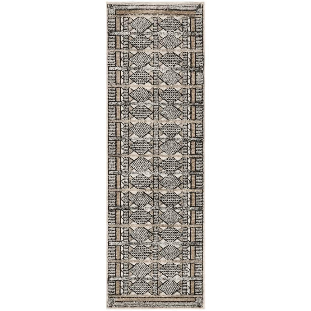 Nordic Ivory Multicolor 2 ft. x 6 ft. Geometric Contemporary Runner Area Rug price history on PriceWatchPro