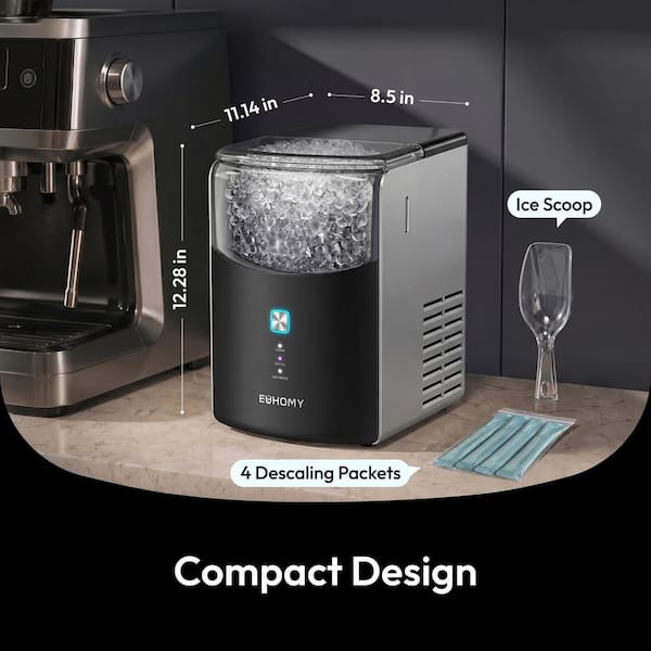 EUHOMY 9.4 in. 26.5lb/24H Bullet Ice Countertop Portable Ice Maker