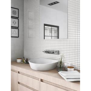 Ice White 11.8 in. x 11.8 in. 1 in. x 1 in. Matte Finished Glass Mosaic Tile (9.67 sq. ft./Case)