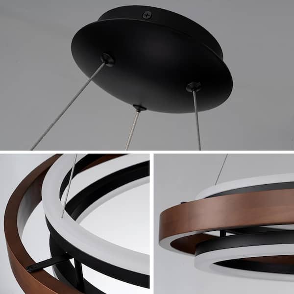 ブリリアント ハート(S) LLHZSY 23.62 in. 2-light Black Ring Dimmable Integrated LED