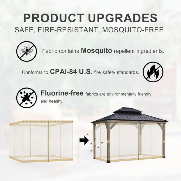 84 X 84 Tan Wood & Fabric  Screen