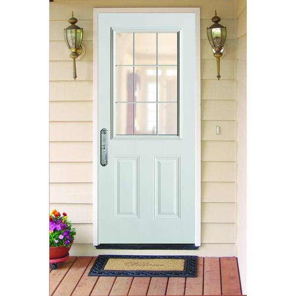 Stanley Doors 32 In X 80 In Colonial 9 Lite 2 Panel Painted White Right Hand Steel Prehung Front Door With Internal Grille 9210s 32 R The Home Depot Stanley Doors 32 In X 80 In Colonial 9 Lite 2 Panel Painted White Right Hand Steel Prehung Front Door With Internal Grille 9210s 32 R The Home Depot