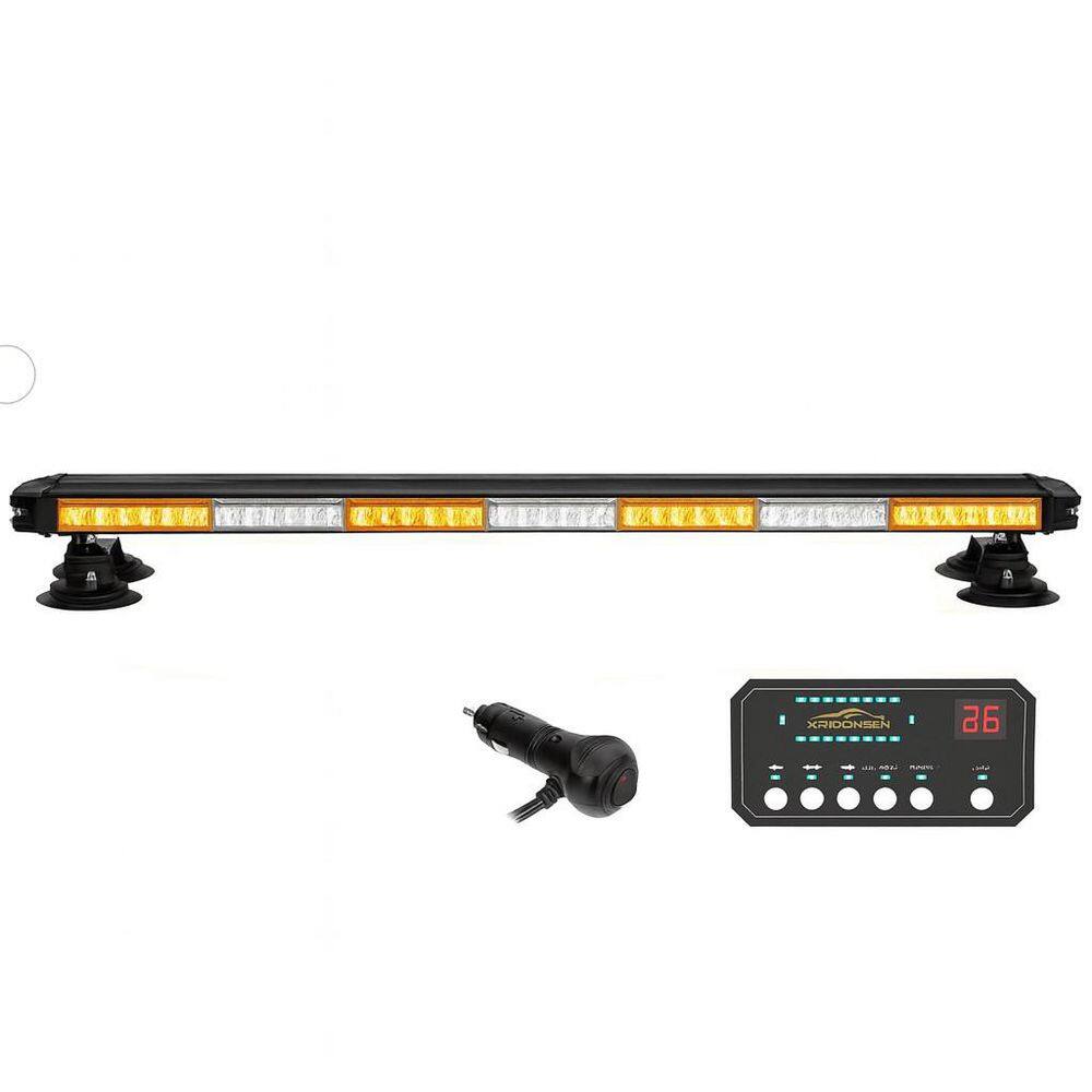 37 in. 104-LED Emergency Strobe Light Bar Magnetic-Mount Flashing Warning Roof Light for Work Vehicles (Amber/White) price history on PriceWatchPro