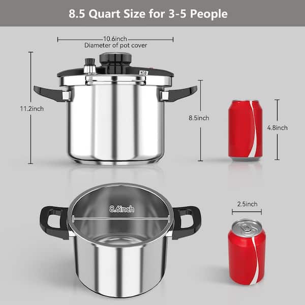 Numhew 8.5 qt. Stainless Steel Pressure Cooker, Multi-Cooker for