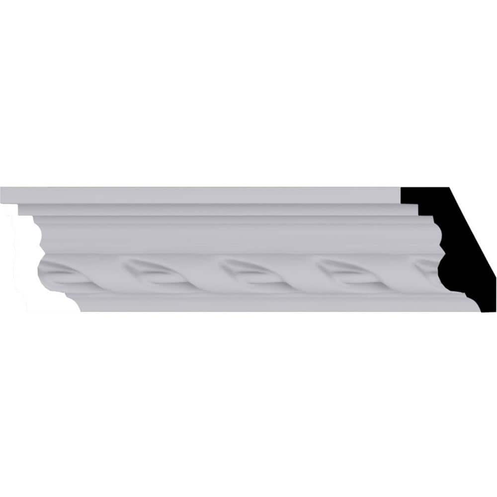 Primed White Polyurethane Geometric Crown Moulding Sample