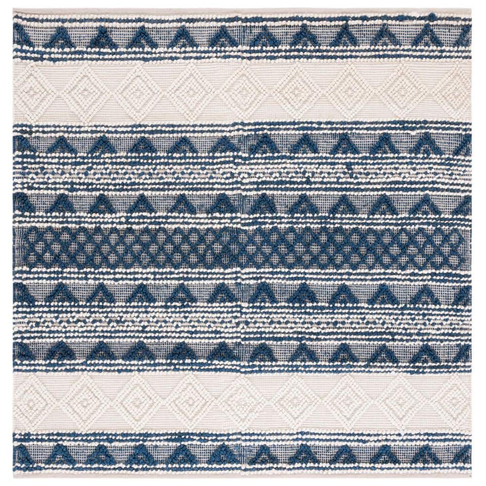 Natura 6 ft. x 6 ft. Navy/Ivory Diamond Striped Square Area Rug price history on PriceWatchPro