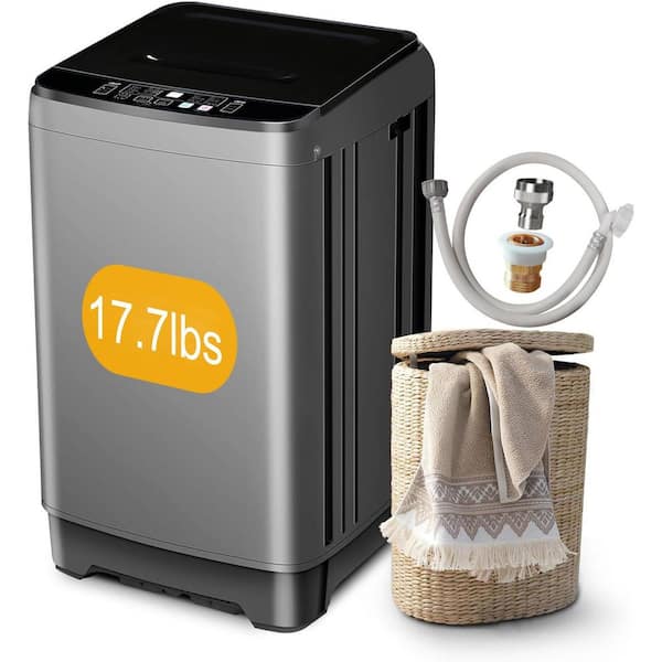 1.38 cu.ft. 17.7 lbs. Full-Automatic Smart Home Top Load Washer, Washing Machine w/ Drain Pump, 10 Wash Program in Gray