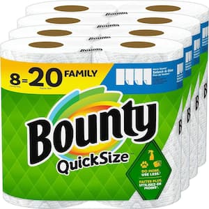 Quick Size White High Absorbent Paper Towel Roll 100 Sheets Per Roll 8 Rolls Per Pack