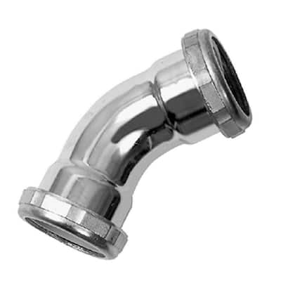 1-1/2 in. 45-Degree Chrome-Plated Brass Double Slip-Joint Sink Drain Elbow Pipe