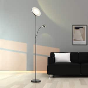 70 in. Modern Slim LED Torchiere Floor Lamp with Reading Light and Remote