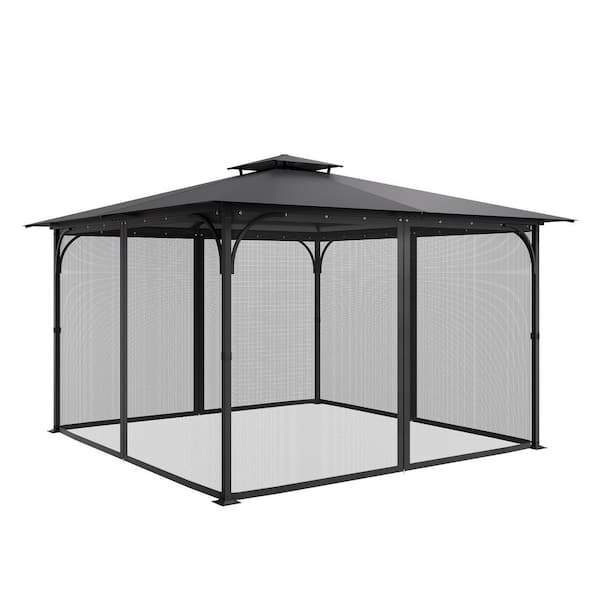 Gazebo Netting Replacement, Compatible with 12 x 12 x 7.5 FT. Gazebo, Outdoor Mesh Sidewalls, 4-Panel Patio Screen