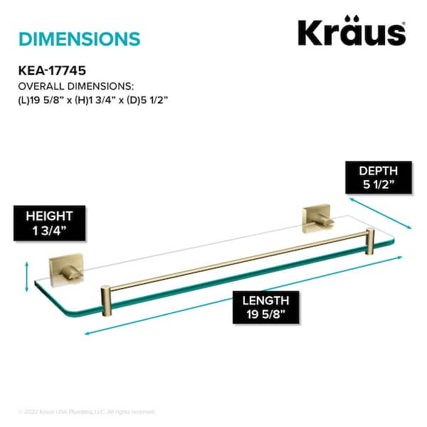 Kraus KEA17745MB 18 Inch Glass Bathroom Shelf