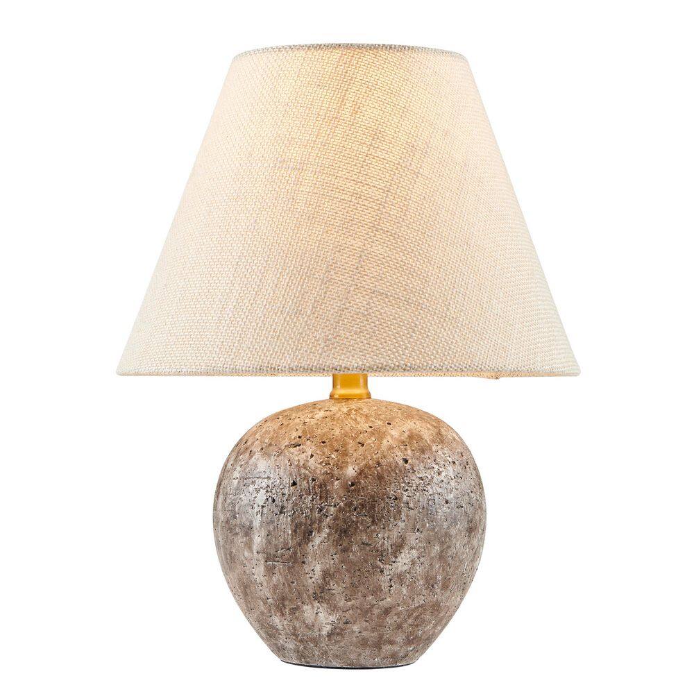 14.5 in. Gray Faux Travertine Ceramic Table Lamp with Beige Fabric Shade price history on PriceWatchPro