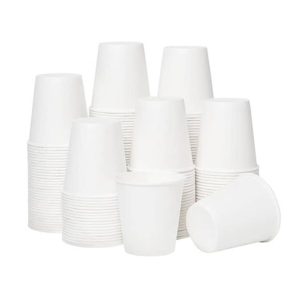 3 in. White Disposable Paper Cups Disposable Tableware Cup (100 Per Case) Ideal for Bathroom Mouthwash
