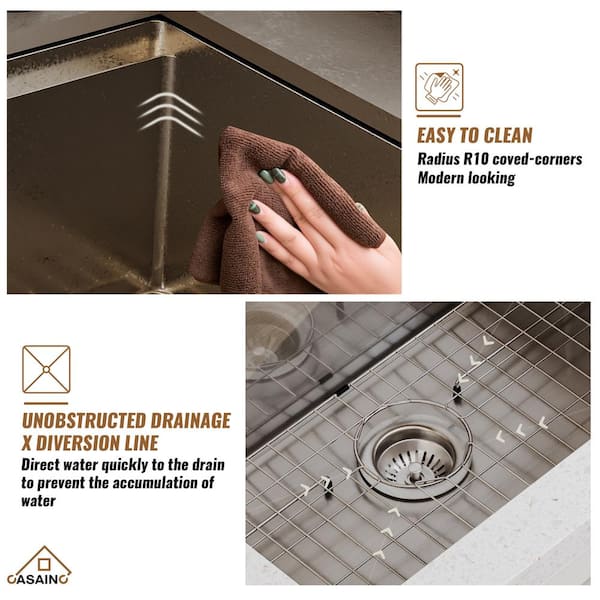 All-in-One Undermount Stainless Steel 16 in. Single Bowl Kitchen Sink with Polished Chrome Kitchen Faucet All-in-One Undermount Stainless Steel 16 in. Single Bowl Kitchen Sink with Polished Chrome Kitchen Faucet