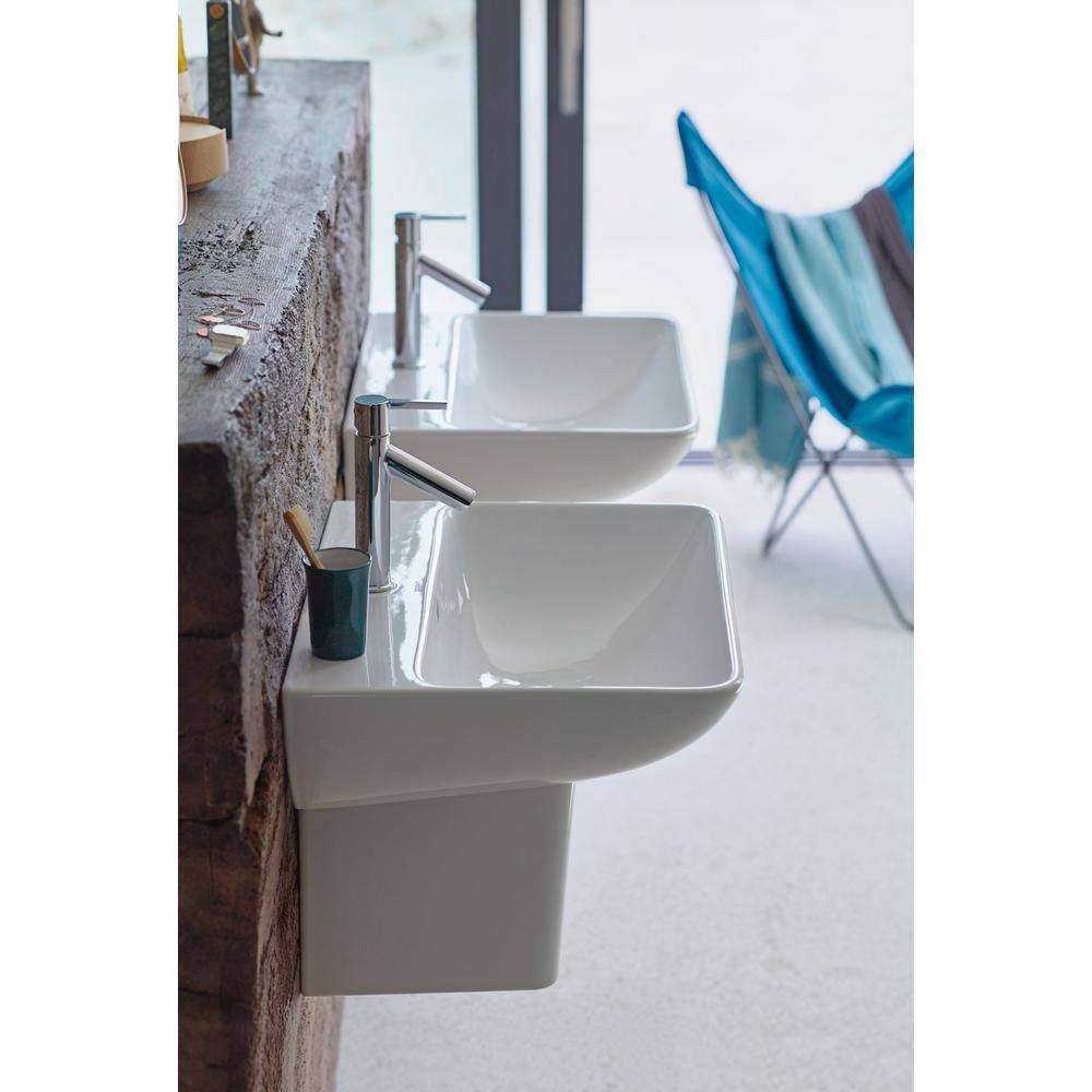 Starck Modern 24" White Ceramic Wall-Mount Bathroom Sink