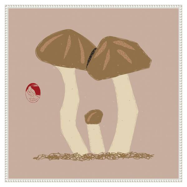 Amanti Art "Matsutake Mushroom Family" by Vision Grasp Art 1-Piece Floater Frame Giclee Home Canvas Art Print 30 in. x 30 in.