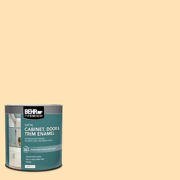 BEHR PREMIUM 1 qt. #P250-2 Golden Nectar Satin Enamel Interior/Exterior Cabinet, Door & Trim Paint