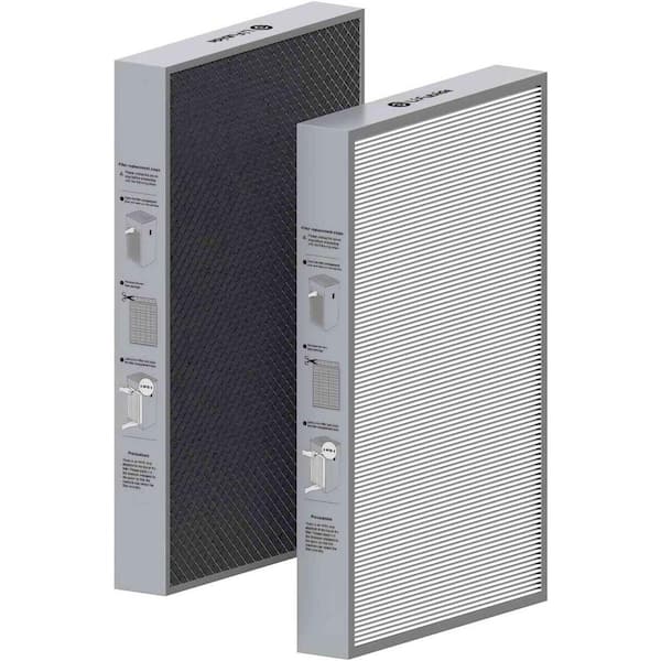 Atemomen 4555 Sq. Ft.Air Purifier Replacement Filters In black,3-in-1True HEPA H13,for Dust, smoke, wildfire, 1 Set 2 PCS