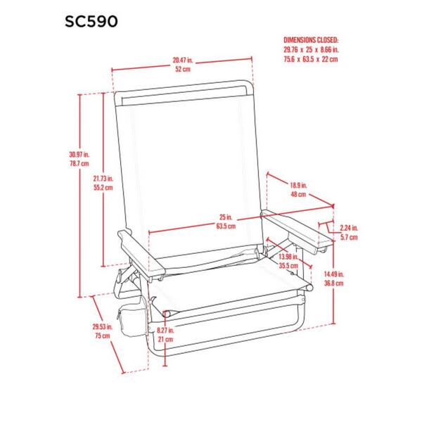 tommy bahama beach chair dimensions