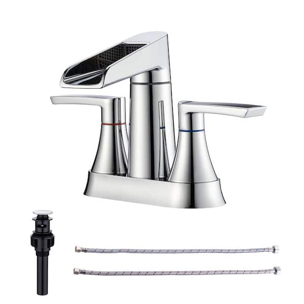 rainlex Waterfall Spout 4 in. Centerset 2Handle Lavatory Bathroom