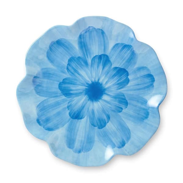 Certified International Wildflower Blue 3-D Floral Dinner Plate (Set of 4)