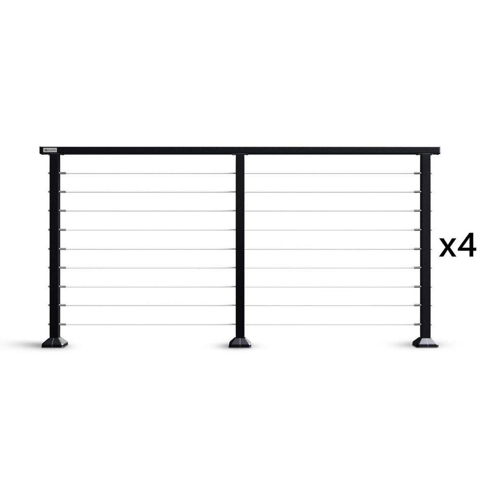 4-Pack Black Steel Cable Railing Kit- 6 ft. x 3 ft. Sections, 24 ft. Total price history on PriceWatchPro