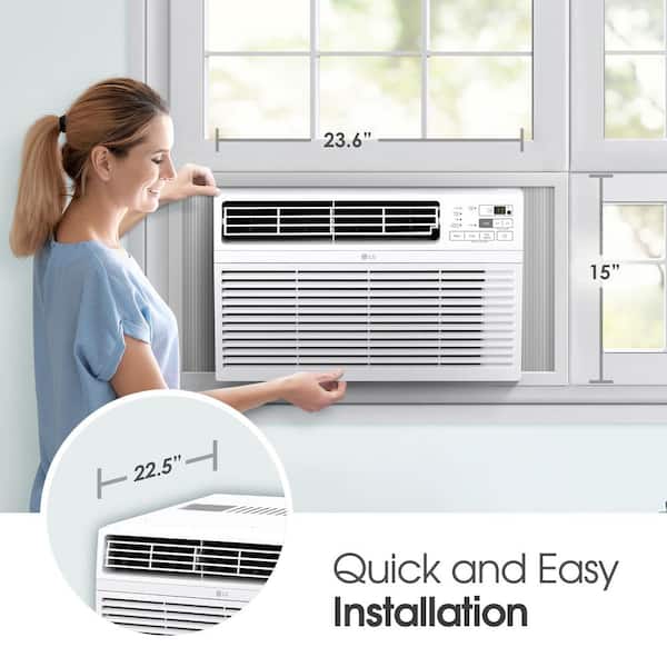 LG - 14,000 BTU 115-Volt Window Air Conditioner Cools 700 Sq. Ft. with Remote, Dehumidifier and in White