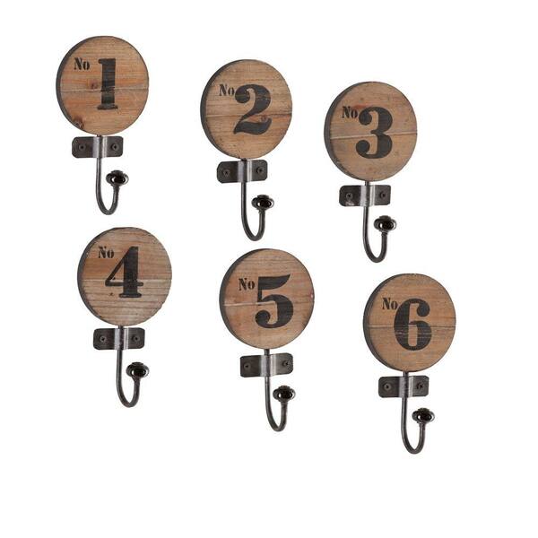 Southern Enterprises Claude 6-Numbered Hook Set-DISCONTINUED