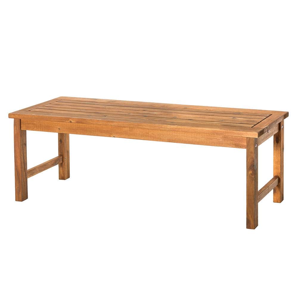 Brown Curved Acacia Wood Patio Dining Set for 4
