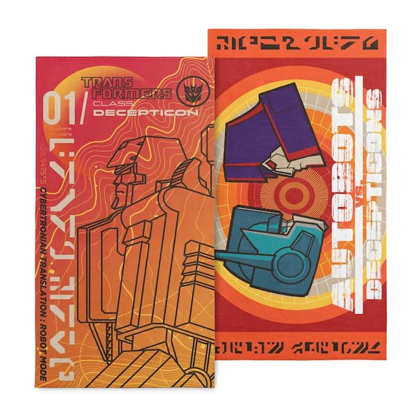 THE NORTHWEST GROUP Transformer Class Decept Solar Punk B 2PK Cotton/Polyester Blend Graphic Beach Towel Set