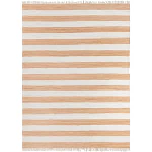 Chindi Rag Striped Beige 12 ft. 2 in. x 16 ft. 1 in. Area Rug