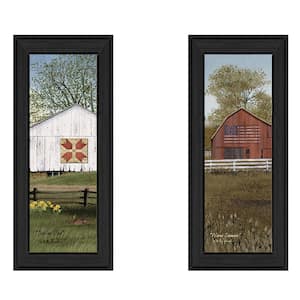 "Country Bams" by Billy Jacobs Framed Wall Art; Modern Nature Home Decor Art Print 16 in. x 20 in. .